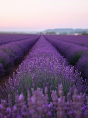 Obraz premium lavender field at sunset