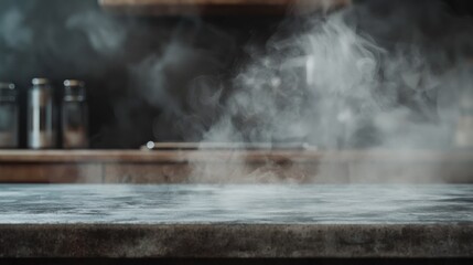 Steaming surface with kitchen elements