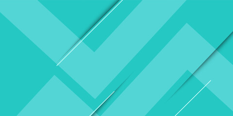 Fototapeta premium Bright colorful abstract geometric background with green turquoise gradient color combination. Simple arrow pattern color lines on background.