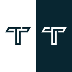 Letter T creative shape monogram unique logo stock vector and vector art.
