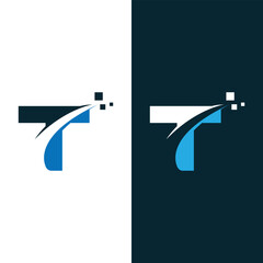 Letter T technology logo design concept template stock illustration, vector and clip art.