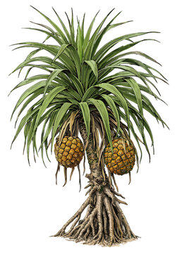 Pandanus tectorius illustration art