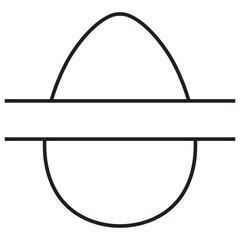 Easter egg banner, an egg divided by horizontal lines for text