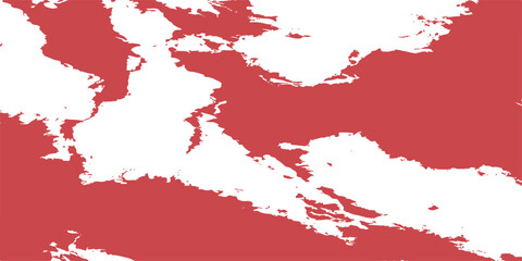 Red paint splashes and ink stains create a grunge watercolor texture design with a blood red graffiti brush pattern on a national flag vector illustration © Creative Lis