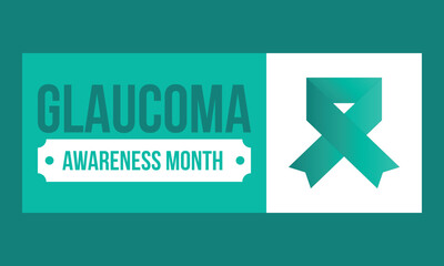 Glaucoma Awareness Month. Celebrate annual in January. Vision problems. Save your eyes. Prevention and protection. Green ribbon. Medical healthcare concept. Poster, banner and background. Vector