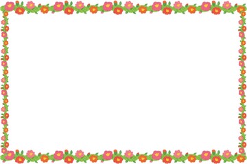 white background frame with flowers