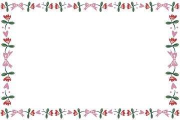 white background frame with flowers