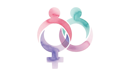 The logo for the women equality movement with two female symbols in.