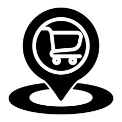 Retail Pinpoint Icon from Cyber Monday Icon Collection (Solid Style)