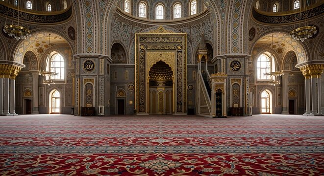Opulent interior of a historic mosque illustration
