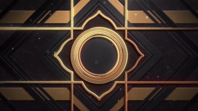  Luxury Royal Black and Gold Intro for Indian Celebrations, Commercials and Wedding. Copy Space.