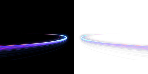 Futuristic Speed Line Vortex PNG Curved Motion Light Trails