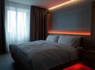 hotel room with bed