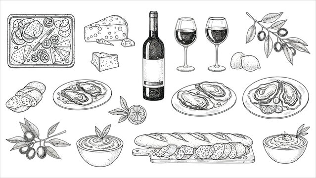 Hand Drawn Camping and Hiking Gear Vector Set.eps