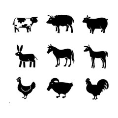 Fototapeta premium farm animals collection vector