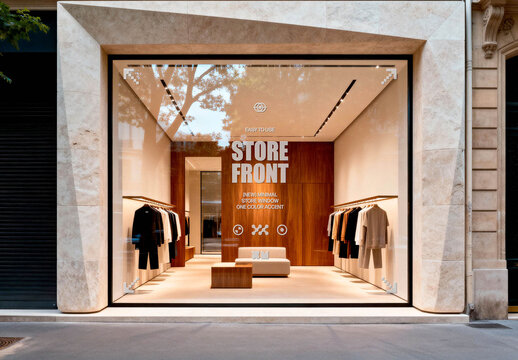 Framed Storefront Sticker Mockup