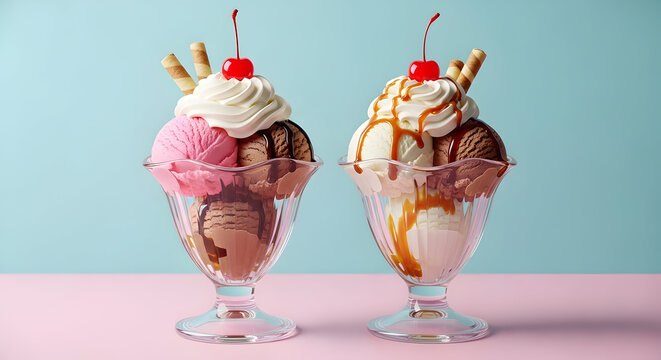 Sundaes with a Sunset Palette
Dual Scoop Creamery Duo
Two-Tone Ice Cream Delight
Minty Peach Dream Cones
Pastel Paradise Sundaes
Creamy Duo in a Glass Cup
Sweet Harmony: Two Scoops
Double Scoop Rainbo