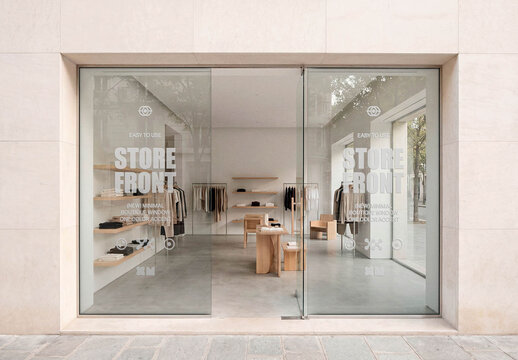 Entrance Shopfront Sticker Mockup