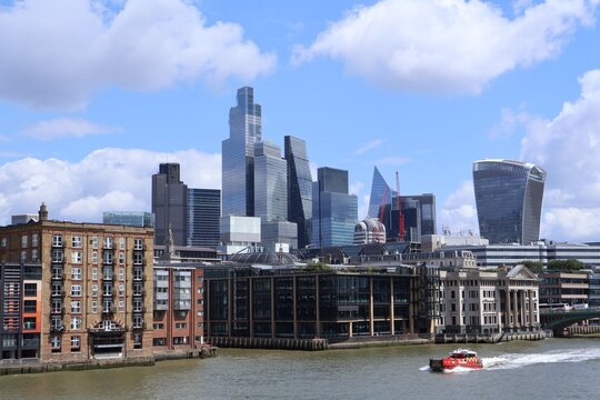 Skyline of the City of London across the River Thames