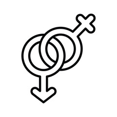 Well designed line icon showing gender symbols in healthcare.