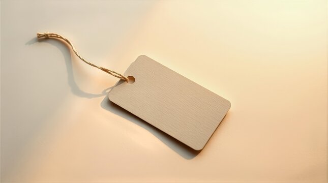 Blank gift tag without string for valentine packaging and branding layouts