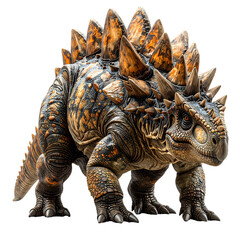 Fototapeta premium Close up of pair of dinosaurs on black background with one dinosaurs.
