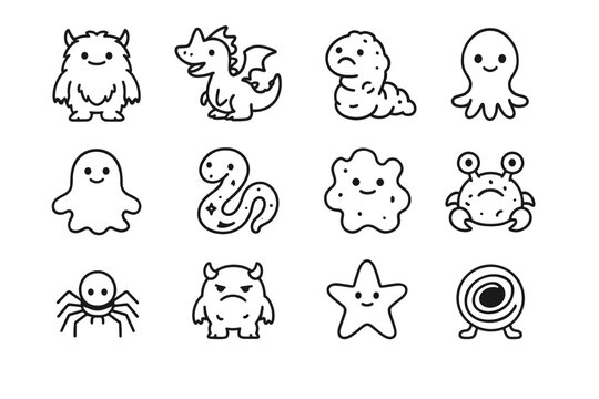 Wobbly cosmic spider icon space blob icons squid monster cartoon vector critter