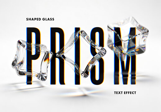 Shaped Glass Text Effect Mockup