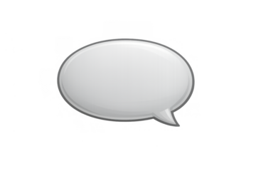 White speech bubble representing talk, communication and dialogue on transparent background