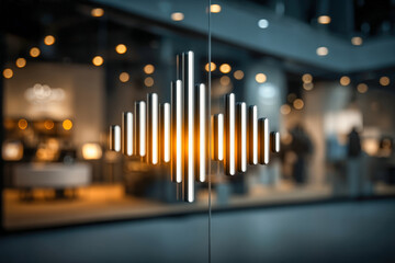 Vertical data flow bars icon illustrating digital information transfer and technology trends