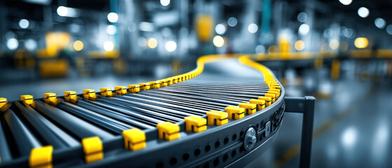 Conveyor belt loop icon isolated on white, industrial manufacturing process symbol