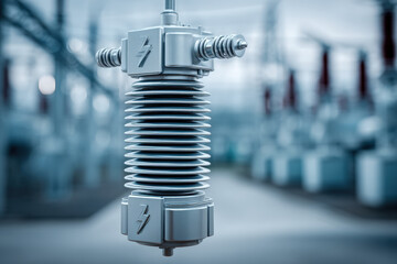 Electrical transformer coil schematic icon, black line symbol isolated on white