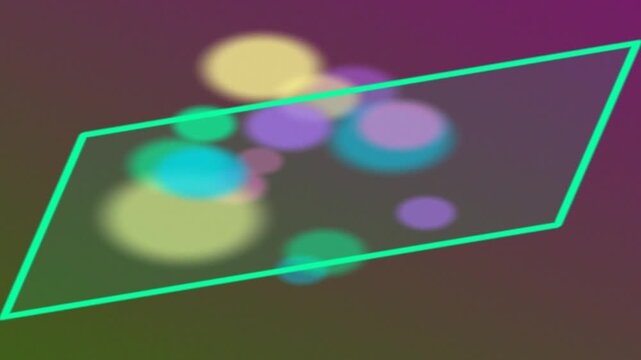 Transforming colorful lights into a dynamic frame moving across the scene