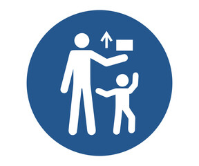 ISO 7010 M055 Keep out of reach of children sign  illustration on transparent background. 
