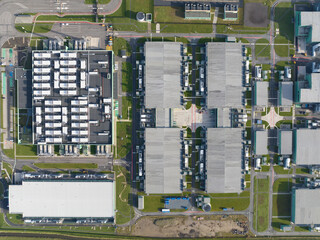 Aerial view modern data center campus dublin ireland