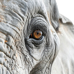 Close up of an elephant eye with black background and red eye.