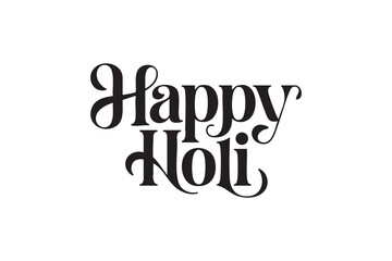 Happy Holi Typography Lettering Designs – Minimal Festive Calligraphy Text Art © Jawarla