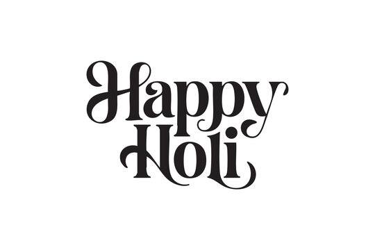 Happy Holi Typography Lettering Designs &ndash; Minimal Festive Calligraphy Text Art