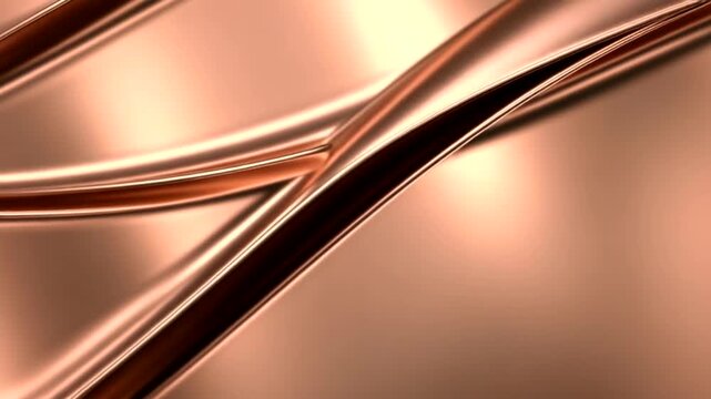 Smooth copper surface with flowing curves and reflections