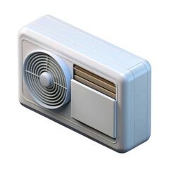Obraz premium 3d rendering of a modern air conditioner unit with sleek design and advanced features, perfect for home or office use, isolated on transparent background