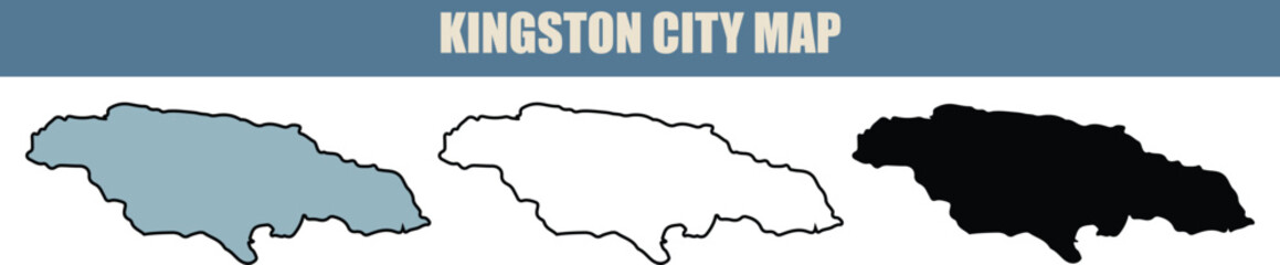 Obraz premium Detailed map of Kingston city in various color options for navigation and planning purposes.