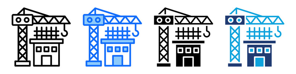 New Construction Icon Set Multi Style Vector Illustration