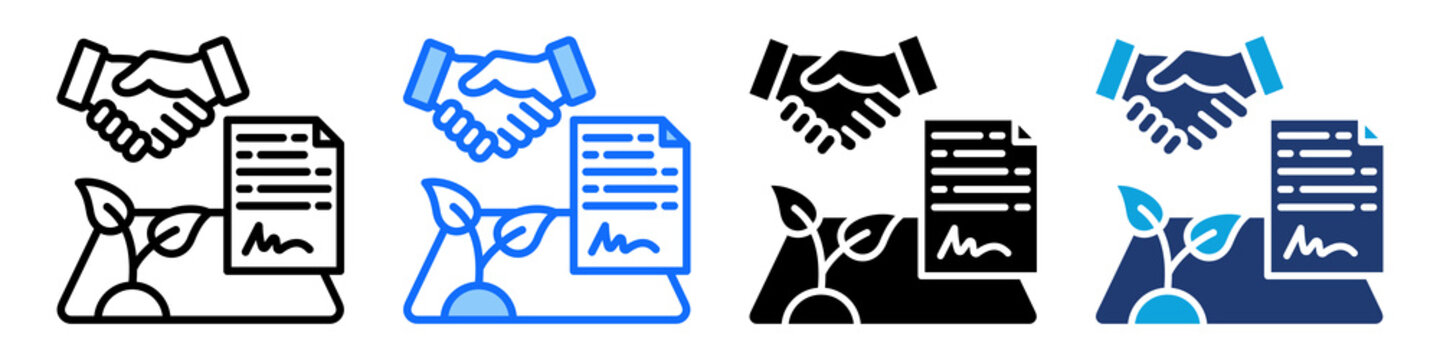 Land Acquisition Icon Set Multi Style Vector Illustration