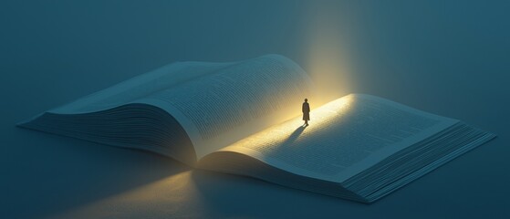 Book of knowledge and light, symbolizes knowledge, learning, enlightenment, imagination, and the transformative power of reading.