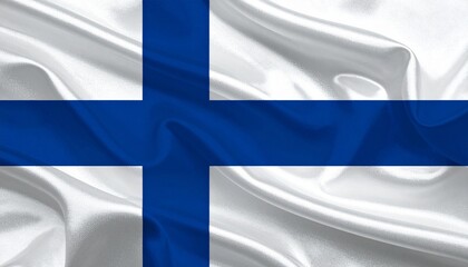 Obraz premium Finland National Flag with Nordic Cross