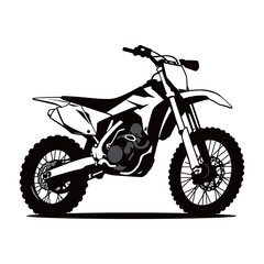 Obraz premium Dirt Bike Silhouette Illustration - Off-Road Motocross Motorcycle Icon Isolated on White Background