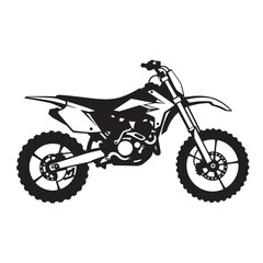 Obraz premium Dirt Bike Silhouette Illustration - Off-Road Motocross Motorcycle Icon Isolated on White Background