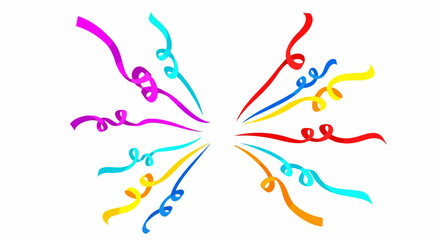 Obraz premium Abstract Festive Burst with Flowing Paper Streamers – Minimal Celebration Vector Background
