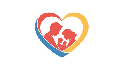 Family Love Heart Silhouette.