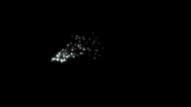 2D Christmas sparkle animation. flat vector doodle style gives a cosmic or milky way night sky glow. twinkling stars animation showing cartoon white sparkles blinking softly on black screen, 4K video